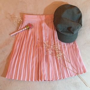 Pink school girl style skirt